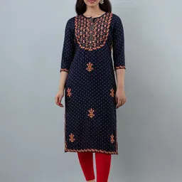KALINI Floral Embroidered Straight Kurta-image-55