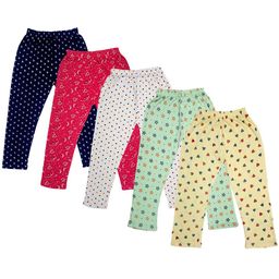IndiWeaves Girls Pack Of 5 Printed Pure Cotton Capris-image-23