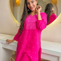House of Pataudi Embroidered Sequinned Straight Kurti-picture-36