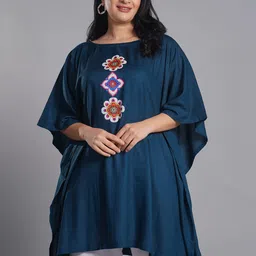 LetsDressUp Geometric Printed Boat Neck Kaftan Kurti-image-75