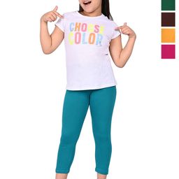 BAESD Girls Pack Of 5 Slim Fit High Rise Cropped Leggings-image-80