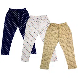 IndiWeaves Girls Pack Of 3 Printed Pure Cotton Capris-image-122