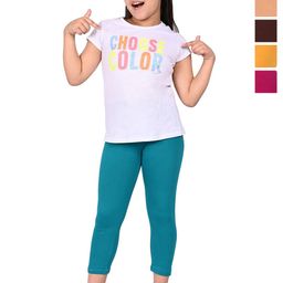 BAESD Girls Pack Of 5 Slim Fit High-Rise Ankle Length Leggings-image-83