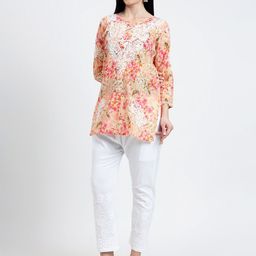 Rosecloud Ethnic Motifs Printed Round Neck Kurti-image-26