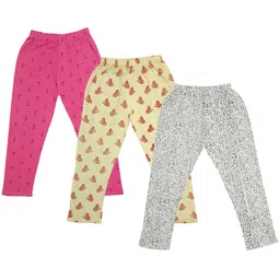 IndiWeaves Girls Pack Of 3 Printed Pure Cotton Capris-picture-12