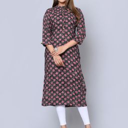 MAUKA Floral Printed Straight Kurta-image-49