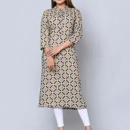 MAUKA Ethnic Motifs Printed Straight Kurta-picture-1