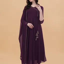 PMD Fashion Women Gotta Patti Anarkali Georgette Kurta With Dupatta-picture-23