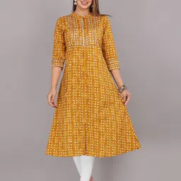 KANNAHI Ethnic Motif Printed Pure Cotton A-Line Kurta-24