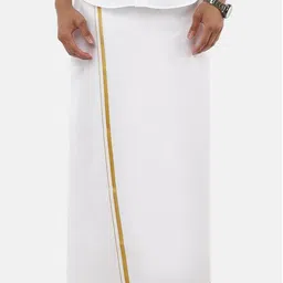 Ramraj Men Pure Cotton Zari Border Dhoti-image-32