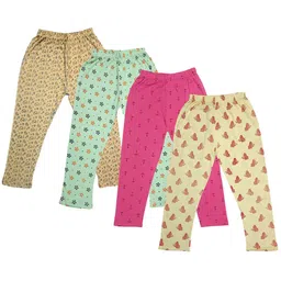 IndiWeaves Girls Pack Of 4 Printed Pure Cotton Capris-picture-3