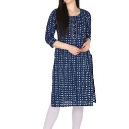 KANNAHI Women Geometric Printed Straight Kurta-image-19