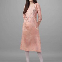 BAPS Woven Design Round Neck Pure Cotton Kurta-image-31
