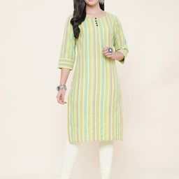 KALINI Vertical Striped Cotton Kurta-image-41