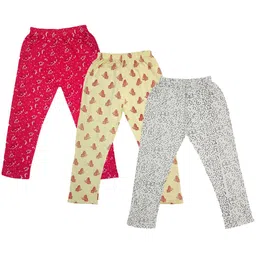 IndiWeaves Girls Pack Of 3 Printed Pure Cotton Capris-picture-12