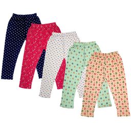 IndiWeaves Girls Pack Of 5 Printed Pure Cotton Capris-image-95
