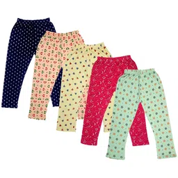IndiWeaves Girls Pack Of 5 Printed Pure Cotton Capris-image-82