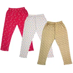 IndiWeaves Girls Pack Of 3 Printed Pure Cotton Capris-picture-6