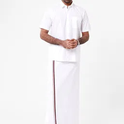 Ramraj Men White Solid Cotton Dhotis-image-92