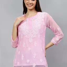 Seva Chikan Lucknowi Chikankari Kurti With Inner-picture-9
