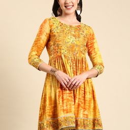 SHOWOFF Ethnic Motifs Embellished Anarkali Kurti-image-61