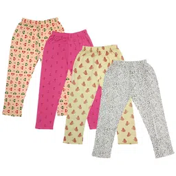 IndiWeaves Girls Pack Of 4 Printed Pure Cotton Capris-picture-16
