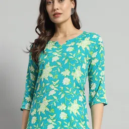 Mialo fashion Floral Printed Round Neck Straight Kurti-picture-17