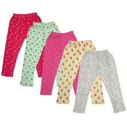 IndiWeaves Girls Pack Of 5 Printed Pure Cotton Capris-image-94