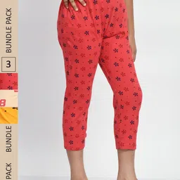BAESD Girls Pack Of 3 Printed Pure Cotton Capris-picture-47