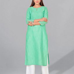 FASHION DREAM Striped Thread Work Cotton Kurta-image-38