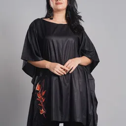 LetsDressUp Floral Printed Boat Neck Flared Sleeves Kaftan Kurti-image-46