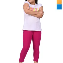 BAESD Girls Pack Of 3 Slim Fit Three-Fourth Length Leggings-image-90