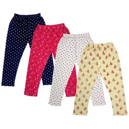IndiWeaves Girls Pack Of 4 Printed Pure Cotton Capris-picture-32