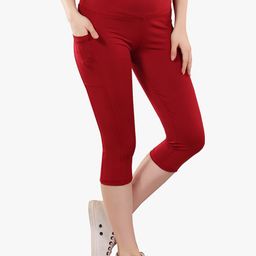 TRASA Women Slim-Fit High-Rise Sports Capris-image-56