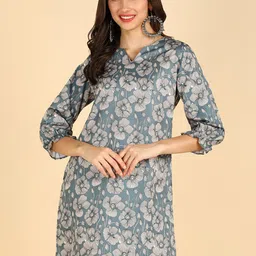 ZNX Clothing Floral Printed Notched Neck Kurti-image-23