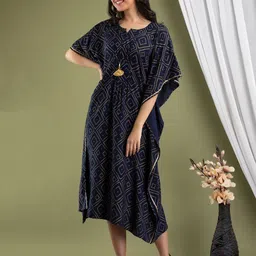 Mialo fashion Bandhani Ethnic Printed Kimono Sleeve Kaftan Dress-picture-42