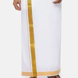Ramraj Men Pure Cotton Dhoti With Zari Border-36