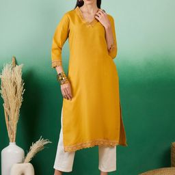 Sangria  V Neck Kurta-image-29