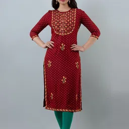 KALINI Ethnic Motifs Embroidered Thread Work Kurta-56