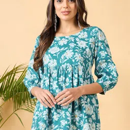 DIVYANK Floral Printed A-Line Kurti-image-96