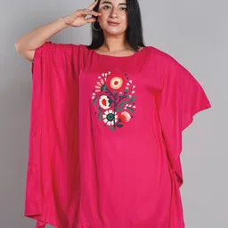 LetsDressUp Floral Printed Boat Neck Flared Sleeves Kaftan Kurti-24