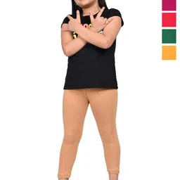 BAESD Girls Pack Of 5 Slim Fit Three-Fourth Length Leggings-image-24