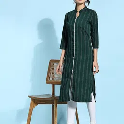 RACHNA Striped Mandarin Collar Kurta-image-31