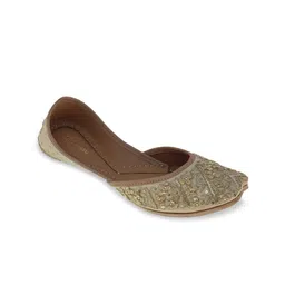 Fulkari Women Beige Ethnic Mojaris Flats-image-118