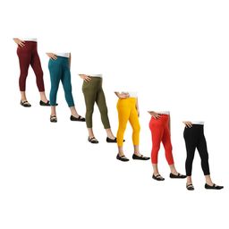 BAESD Girls Pack Of 6 Skinny Fit Cotton Lycra Capris-picture-10