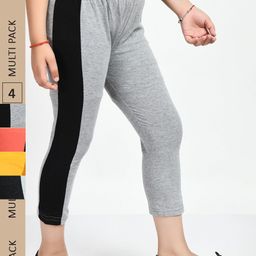 IndiWeaves Girls Orange & Grey Capris-image-91