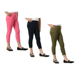 BAESD Girls Pack Of 3 Mid-Rise Skinny Fit Capris-picture-5