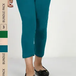 IndiWeaves Girls Pack Of 3 Pure Cotton Capris-picture-15