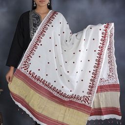 Exotic India Women Floral Embroidered Woollen Shawl-image-21
