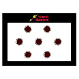 Comet Busters 6 Pcs Embellished Reusable Designer Round Bindis - Maroon-14